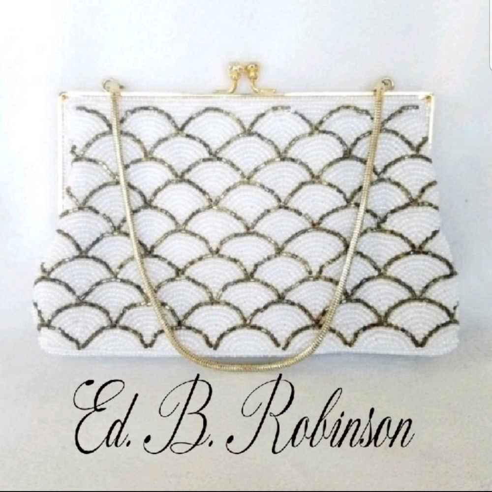 Ed B. Robinson Vintage MCM Gold Tone Handbag Purse, Bride, Wedding, Formal,